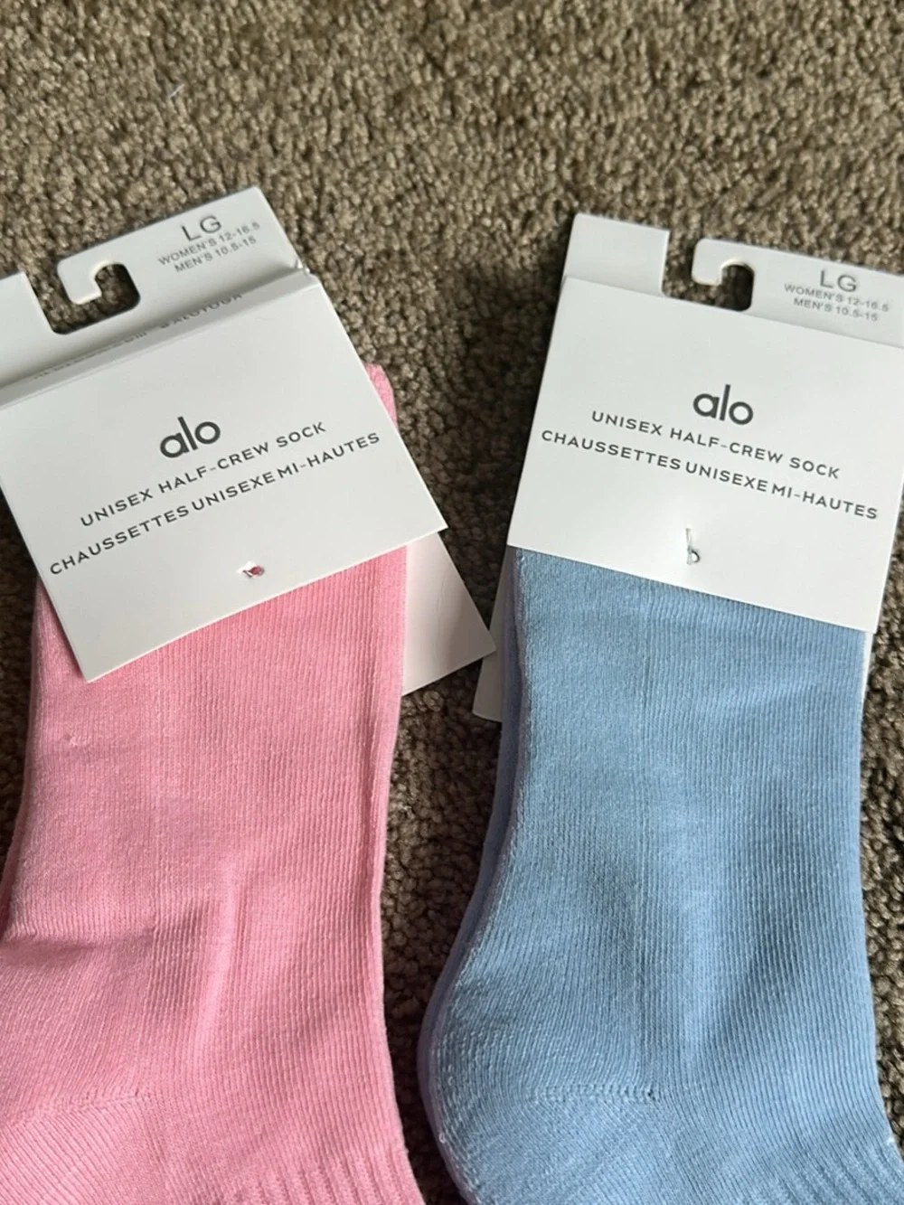 LG Women’s Athletic Crew Socks — Pink & Light Blue